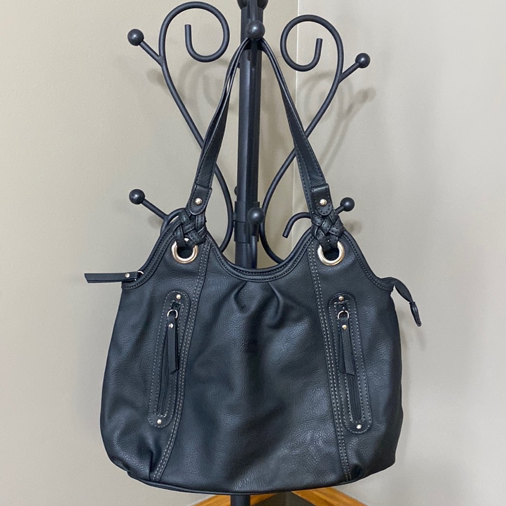 Reflections black large shoulder bag purse